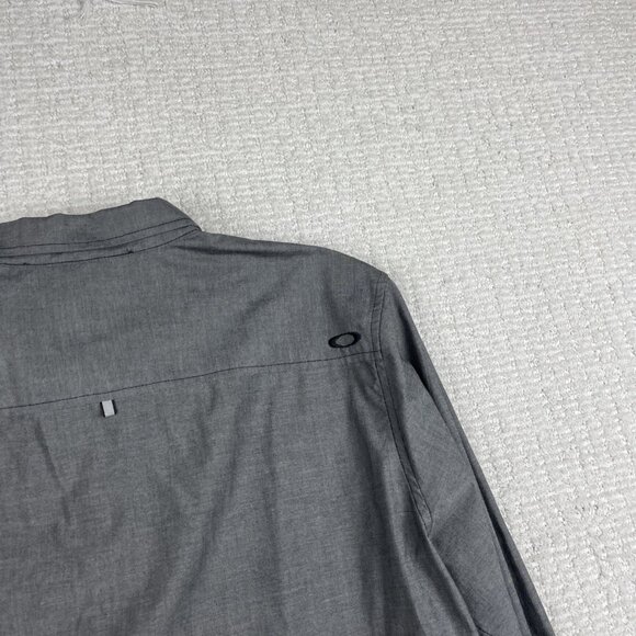 Oakley Shirt Gray Color Block Button down Long Sleeve Men Sz M Slim Fit - Picture 13 of 16